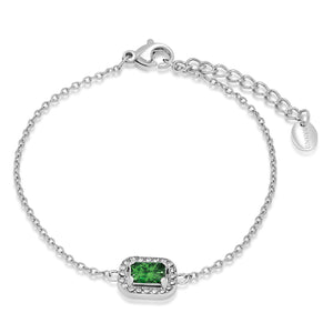 Bracciale Cristallo Rettangolare Verde