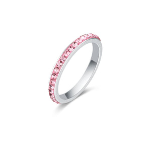 Anello Fedina Cristalli Rosa