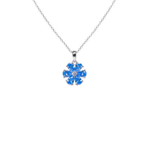 Collana con Fiore Celeste