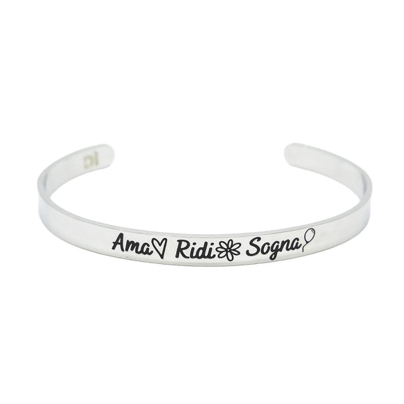 Bracciale rigido “Ama Ridi Sogna”