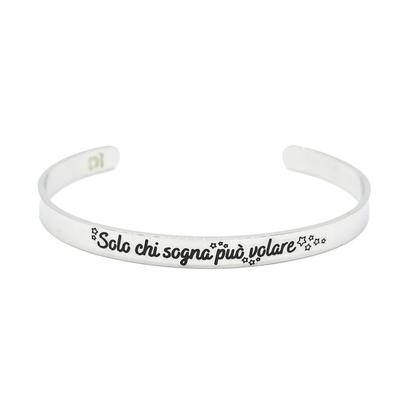 Bracciale rigido “Solo chi sogna può volare”