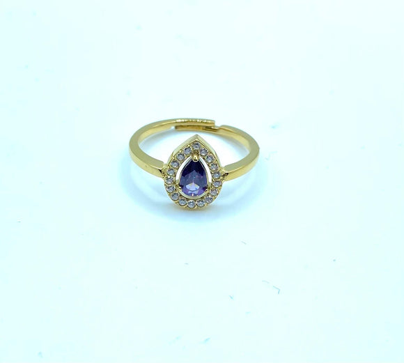 Anello a goccia Viola e oro