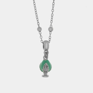 Collana in Metallo con pumo verde acqua