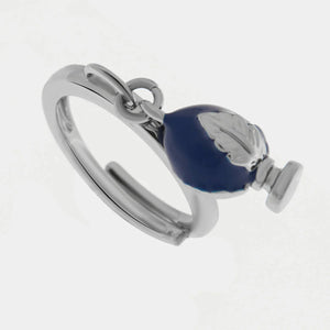 Anello in Metallo con Pumo Blu