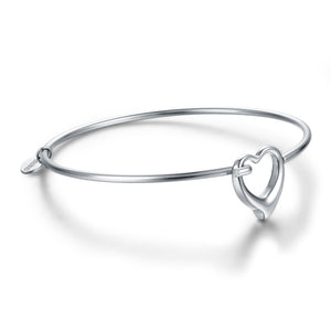 Bracciale Rigido con Chiusura a Cuore