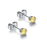 Orecchini Punto Luce Arcobaleno 3mm Giallo